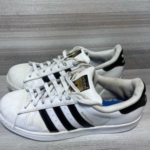 Adidas Superstar 3 stripe black on white Very Classic Mens Sz 9